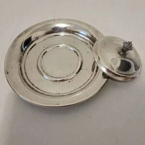 Paul Revere Reproduction 6" Plate With 3" Lid Ashtray F. B. Rogers Silver Plated